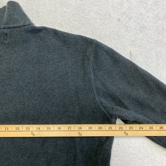Vintage Polo Ralph Lauren Sweatshirt Men's S Gray Red Pony 1/4 Zip Pullover 90s - Picture 8 of 9